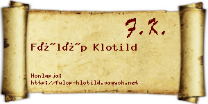 Fülöp Klotild névjegykártya