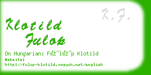 klotild fulop business card